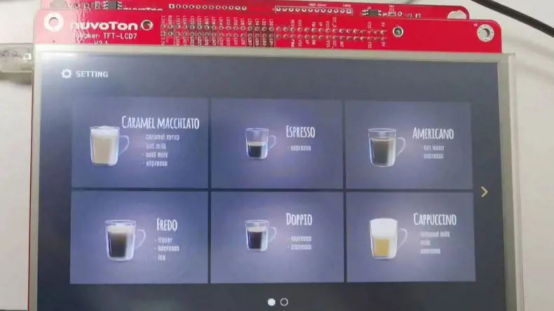 Based on Nuvoton N9H30 Coffee Machine Color Screen Solution